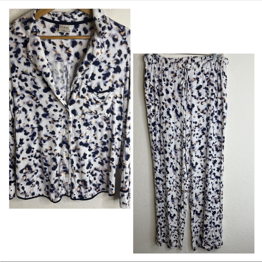 Soma Pajamas Long Sleeve Top And Pants Set Size Medium
